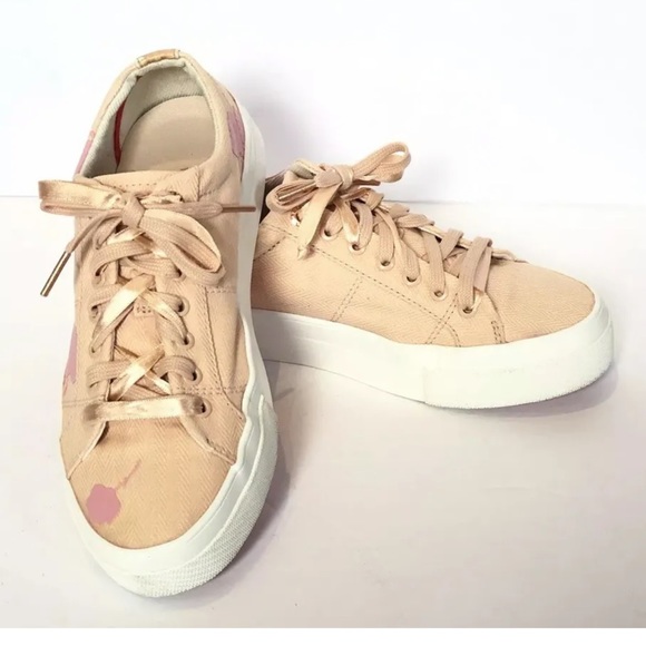 Ted Baker Ephie Sneakers Womens Printed Canvas Platform Shoes Rose Gold Sz 6.5 7 - Picture 2 of 10